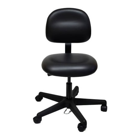 Industrial Seating ESD-Safe Vinyl Clean Room Chair with Nylon Base with Drag Chain Black 52-VCON BLACK-451